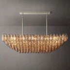 Chiara Murano Glass Tiered Rectangular Chandelier 54"