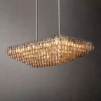 Chiara Murano Glass Tiered Rectangular Chandelier 54"