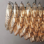 Chiara Murano Glass Tiered Rectangular Chandelier 54"