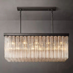 Cielo Lustred Glass Rectangle Chandelier 54"