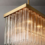 Cielo Lustred Glass Rectangle Chandelier 54"