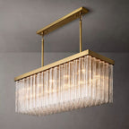 Cielo Lustred Glass Rectangle Chandelier 54"