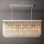 Cielo Lustred Glass Rectangle Chandelier 54"