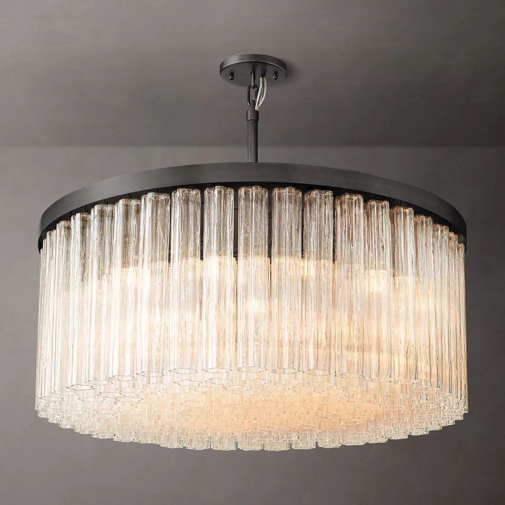 Cielo Lustred Glass Round Chandelier 48"