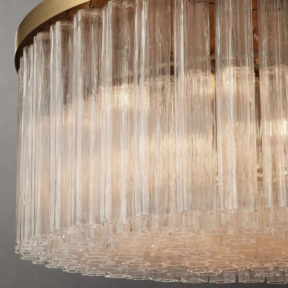 Cielo Lustred Glass Round Chandelier 48"