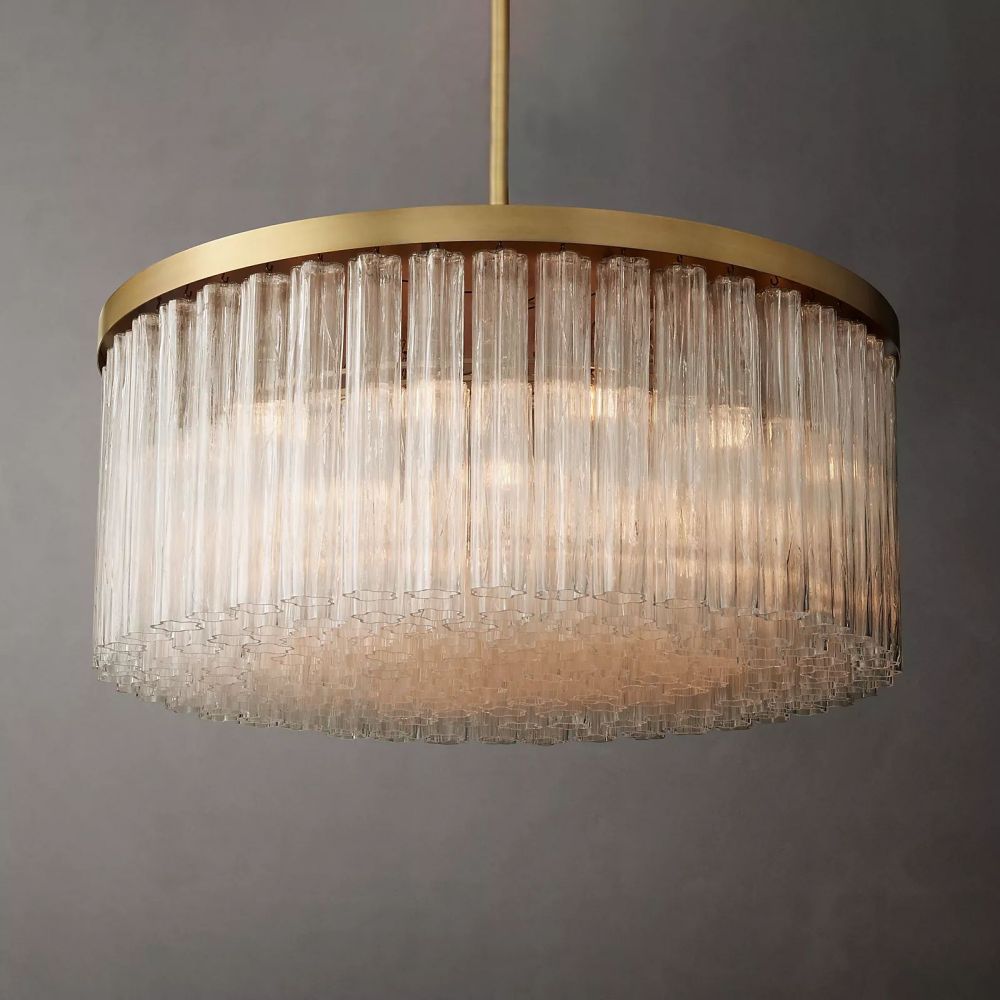 Cielo Lustred Glass Round Chandelier 48"