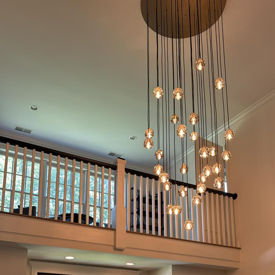 Boule De Radiant Crystal Cluster Chandelier 30"