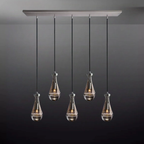Rain Aura Glass Rectangular Chandelier 36"
