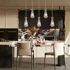 Rain Aura Glass Rectangular Chandelier 36"