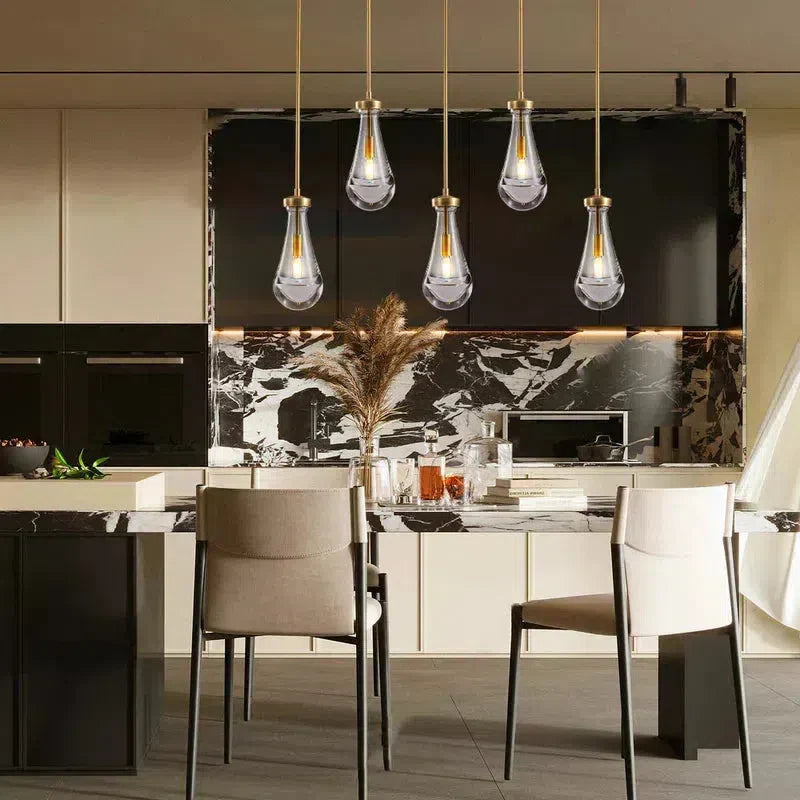 Rain Aura Glass Rectangular Chandelier 36"