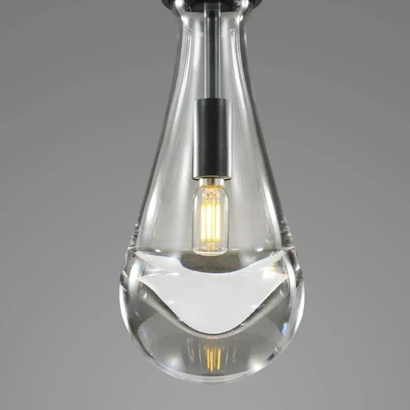 Rain Aura Glass Rectangular Chandelier 36"