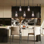 Rain Aura Glass Rectangular Chandelier 36"