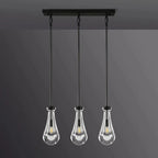 Rain Aura Glass Rectangular Chandelier 22"