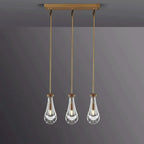 Rain Aura Glass Rectangular Chandelier 22"