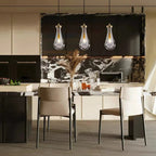 Rain Aura Glass Rectangular Chandelier 22"