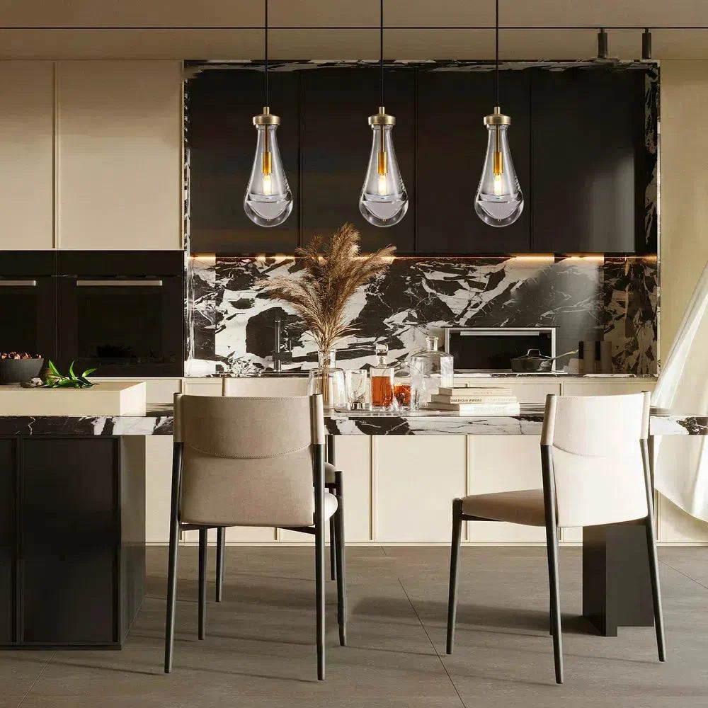 Rain Aura Glass Rectangular Chandelier 22"