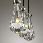 Rain Aura Glass Rectangular Chandelier 22"