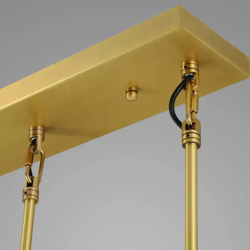 Rain Aura Glass Rectangular Chandelier 22"
