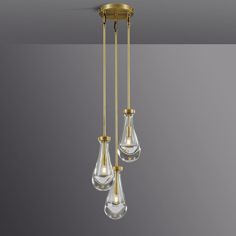 Rain Aura Glass Round Chandelier 8"