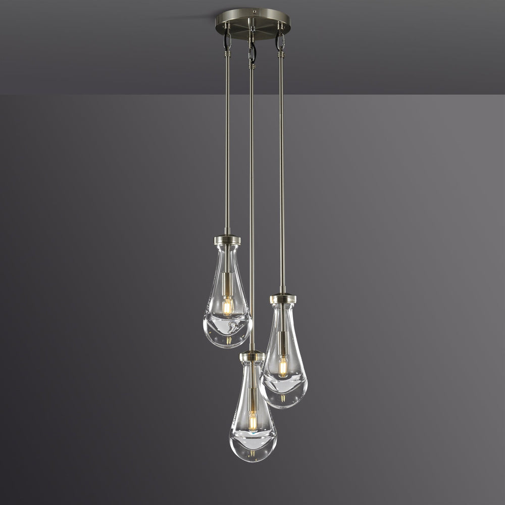 Rain Aura Glass Round Chandelier 8"