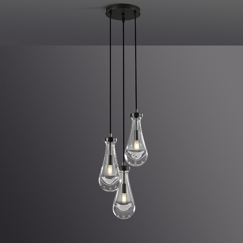 Rain Aura Glass Round Chandelier 8"