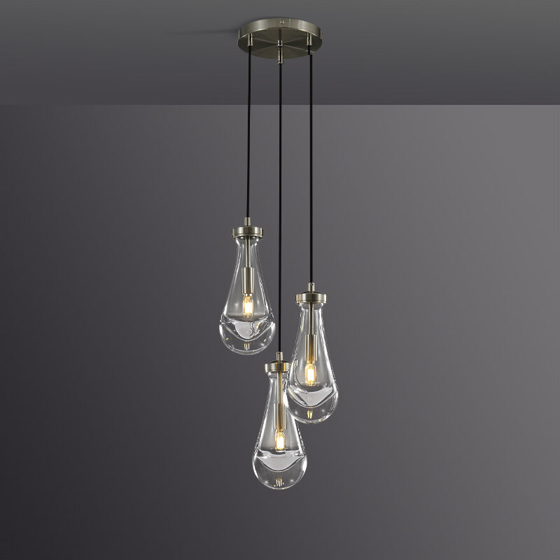 Rain Aura Glass Round Chandelier 8"