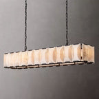 Harlow Faceted Calcite Rectangle Chandelier 74"