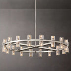 Arcachon Hexagon Crystal Round Chandelier 36"