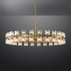 Arcachon Hexagon Crystal Round Chandelier 48"