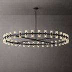 Arcachon Hexagon Crystal Round Chandelier 60"