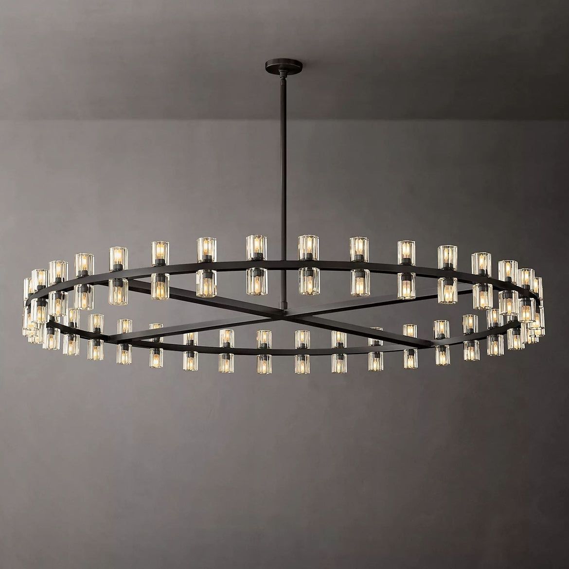 Arcachon Hexagon Crystal Round Chandelier 60"