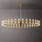 Arcachon Hexagon Crystal Round Chandelier 60"