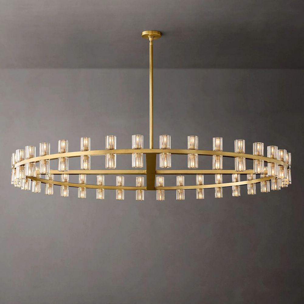 Arcachon Hexagon Crystal Round Chandelier 60"