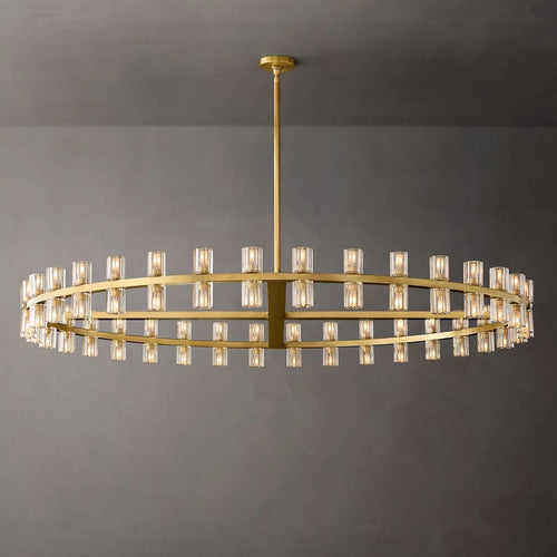 Arcachon Hexagon Crystal Round Chandelier 60"