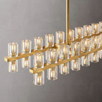 Arcachon Gear Crystal Rectangular Chandelier 54"