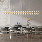 Arcachon Gear Crystal Rectangular Chandelier 72"