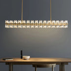 Arcachon Gear Crystal Rectangular Chandelier 54"