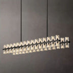 Arcachon Gear Crystal Rectangular Chandelier 54"