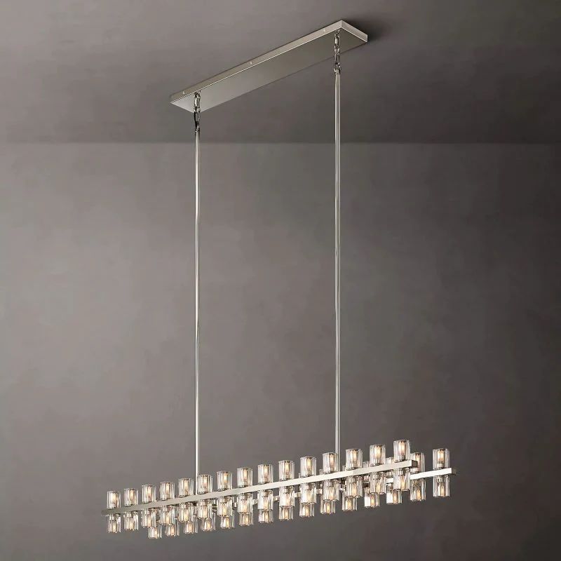 Arcachon Gear Crystal Rectangular Chandelier 54"