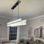 Arcachon Gear Crystal Rectangular Chandelier 72"