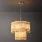 San Marco Vintage Alabaster Tiered Round Chandelier 22"