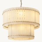 San Marco Vintage Alabaster Tiered Round Chandelier 37"