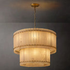 San Marco Vintage Alabaster Tiered Round Chandelier 37"