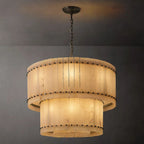San Marco Vintage Alabaster Tiered Round Chandelier 37"