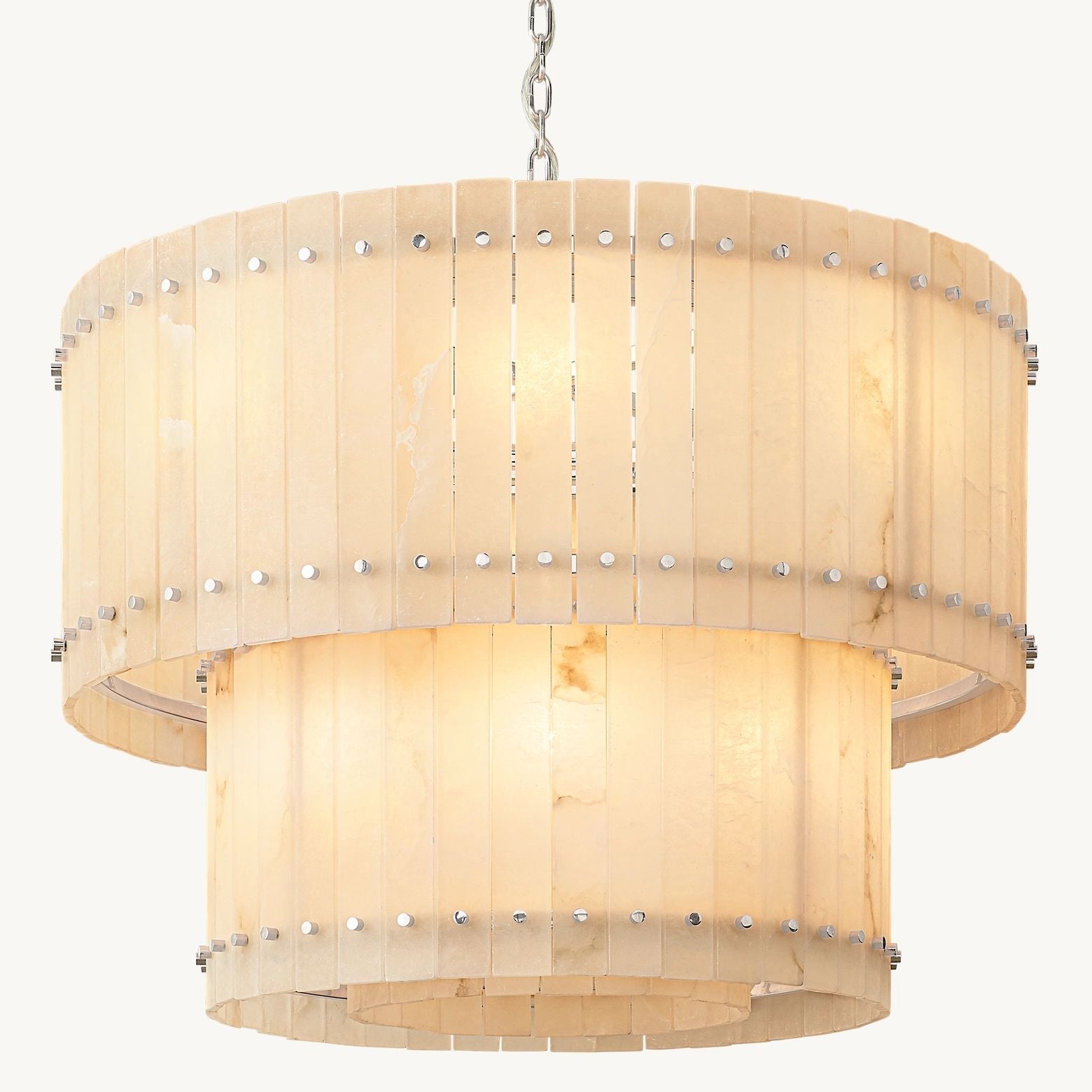 San Marco Vintage Alabaster Tiered Round Chandelier 37"