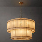 San Marco Vintage Alabaster Tiered Round Chandelier 48"