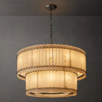 San Marco Vintage Alabaster Tiered Round Chandelier 48"