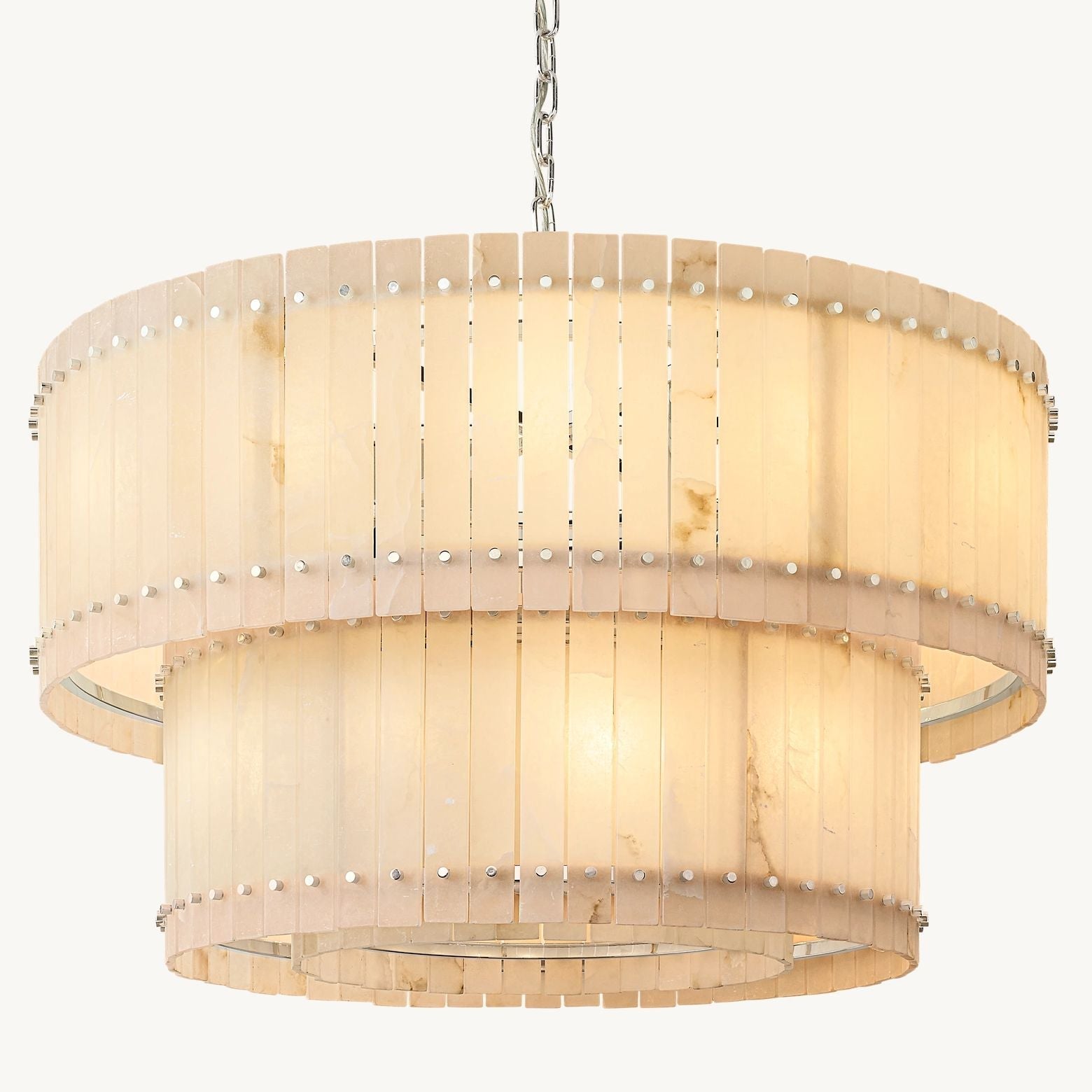 San Marco Vintage Alabaster Tiered Round Chandelier 48"