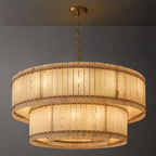 San Marco Vintage Alabaster Tiered Round Chandelier 60"