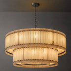 San Marco Vintage Alabaster Tiered Round Chandelier 60"